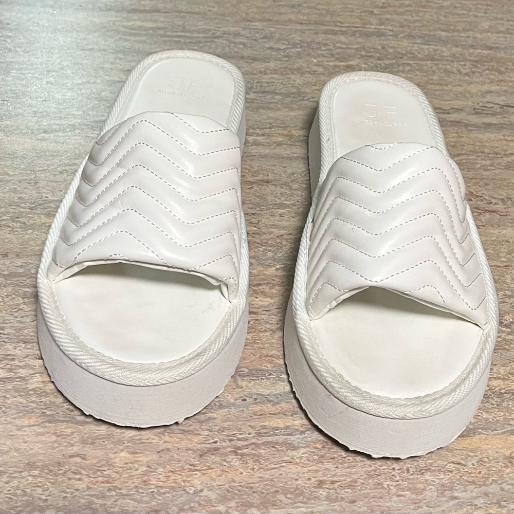 Ayesha Curry x JF Pamela quilted platform slides